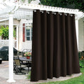 RYB HOME Porch Curtains Outdoor Blackout 100% Privacy Waterproof Curtain for Patio Gazebo Balcony Laini Garden Lawn, Wide 100 x Long 84, 1 Panel, Brown