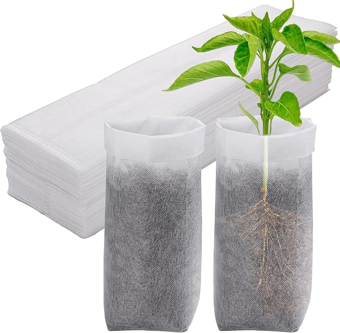 Cosweet 13.5''H Deep Nursery Grow Bags, Biodegradable Non-Woven Fabric Planting Pots for Indoor and Outdoor Garden Growing Seedlings Vegetables Flowers Fruits (60 PCS)