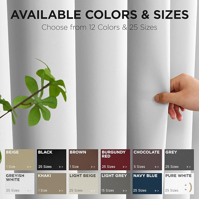 Joydeco Blackout Patio Sliding Door Curtains 108 Inches Long, Grommet Privacy Room Divider Curtains, Extra Wide Thermal Blackout Drapes for Bedroom Living Room (Greyish White, 70Wx108L, 1 Panel)