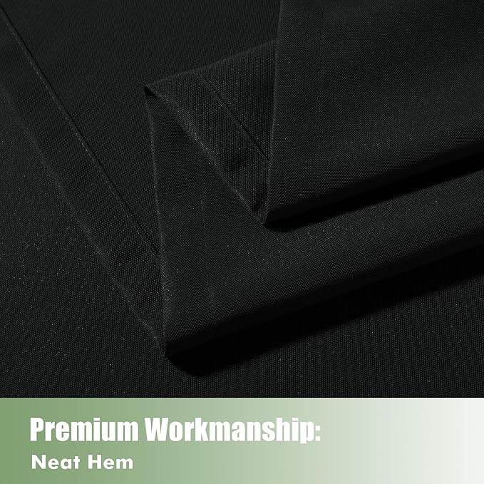 HolidayIdeas Outdoor Curtains for Patio Waterproof, 6 Panels - 54x95 Inches - Weatherproof Privacy Outsides Curtains for Cabana Porch Pergola, Sunlight & UV Blocking (Black, Grommet Top)