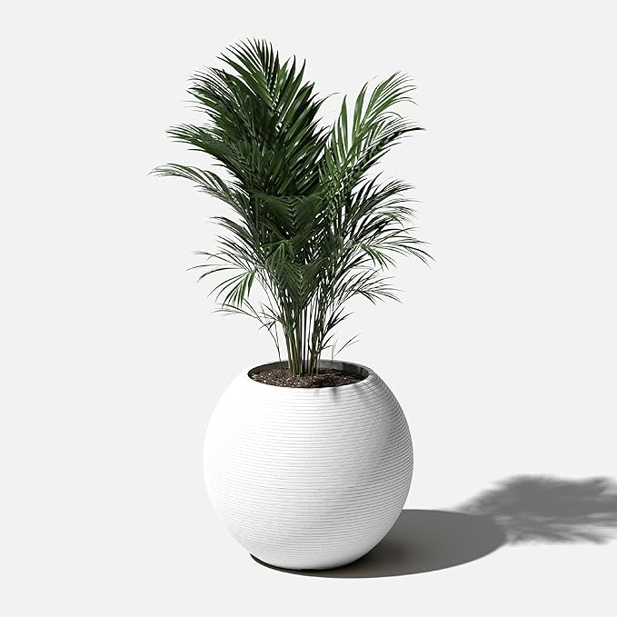 Veradek Strata Series Sphere Round Planter for Patio & Backyard | Durable Plastic-Stone Material | Modern Décor for Tall Trees and Plants