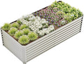 8x4x2ft Raised Garden Beds Kit, Galvanized Planter Garden Boxes Outdoor, Metal Raised Garden Beds for Vegetables,Fruits,Herb,Flower,Silver