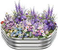 Hexagon Raised Garden Bed, 48 Inch Diagonal & 12 Inch Tall, Galvanized Steel Planter Box with Wave-Shaped Metal Panels for Outdoor Flower,Tree,Herb & Vegetable Garden (Silver, 4FT X 1FT)