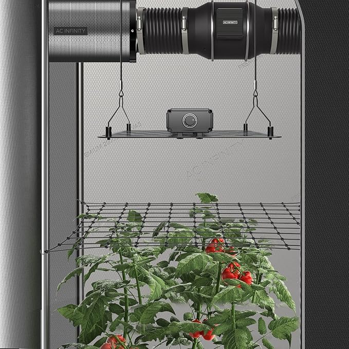 AC Infinity Grow Tent Trellis Netting 2x2', Heavy-Duty Elastic Plant Net with Steel Hooks, Flexible Hydroponics Support for Grow Tents, Gardening, and Horticulture