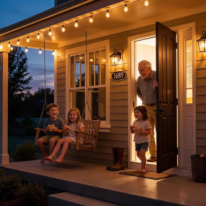 RTTY Dense-Glow Outdoor String Lights 25ft, G40 Led Patio Globe Lights with 13pcs Plastic Bulbs, Shatterproof Waterproof Connectable Hanging for Porch Cafe Bistro Backyard Gazebo Balcony Deck Party