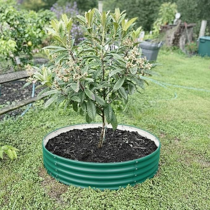 Round Galvanized Raised Garden Bed, 6x6FT, 12" Depth for Outdoor Gardening, Heavy Duty Metal Planter Box for Vegetables, Flowers & Herbs, Rust-Resistant, Easy DIY Assembly