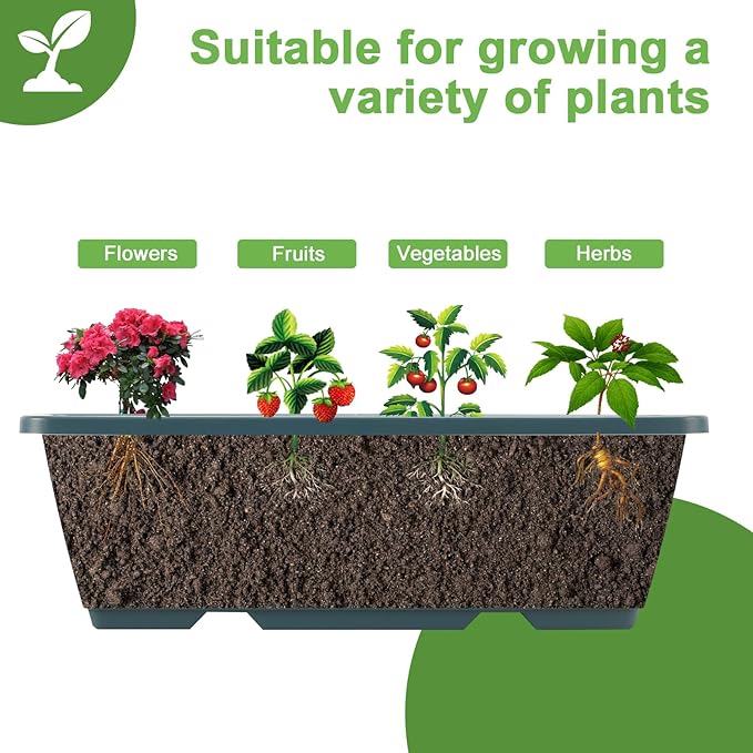 5 Tier Vertical Raised Garden Bed Planter Box, Vertical Raised Bed with Drainage Holes for Indoor Outdoor Herbs Flowers Vegetables Plants,Green