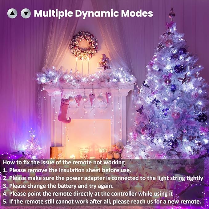 Brizled RGB Christmas Lights, 66ft 200 LED Color Changing Christmas Light with Remote, Dimmable Xmas Lights Outdoor Indoor Waterproof Mini String Light, Xmas Tree Lighting for Tree Halloween Party