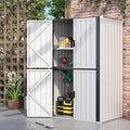AECOJOY Outdoor Storage Cabinet Waterproof, Large Tall Vertical Outdoor Cabinets Waterproof with Shelves, Lockable Storage Cabinet Metal Storage Shed Weatherproof Garden Sheds & Outdoor Storage White