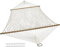 Sunnydaze Cotton Rope Hammock for Outside - 450-Pound Capacity Indoor or Outdoor Hammock with Spreader Bars - Natural