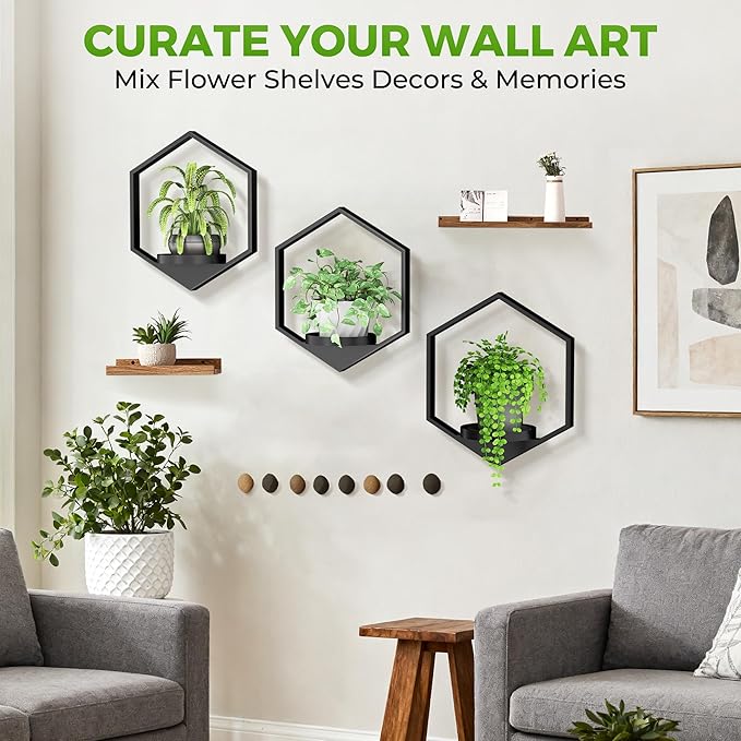 Wall Planters for Indoor Plants, Plant Frames Wall Decor Living Room Plant Stand Hanging Wall Plants Holder to Hold Large Pots Wall Plant Hanger Window Plant Shelves for Outdoor Entryway