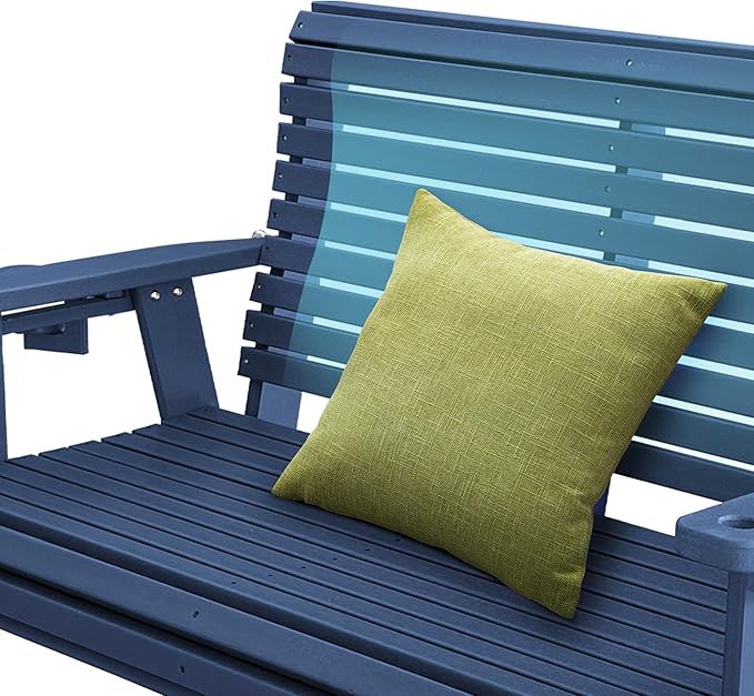 HDPE Porch Swing with 18/8 Stainless Steel Bolts, Ergonomic Design, Ultra Weather-Resistant, Heavy Duty 1200 LBS, for Outdoor Patio Garden Yard (Navy Blue)