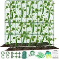 Cucumber Trellis for Raised Bed 5.4x5.5ft U-Shape Adjust Metal Garden Trellis for Climbing Plants Outdoor with Climbing Net Vegetable Arch Trellises Support Plant for Tomato Pea Fruit Squash Trellises
