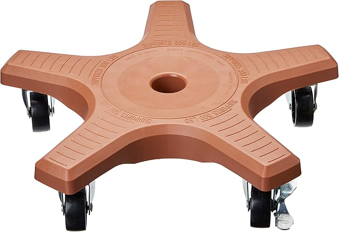 Bosmere 16" Plant Caddie - Heavy-Duty Rolling Plant Stand with Locking Wheels, 500 lb Capacity – Durable Plant Caddy for Indoor/Outdoor Use, Terra Cotta