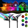 ROSHWEY Solar Spot Lights Outdoor, 7 Colors Halloween Christmas Outdoor Lights Waterproof Landscape Light 600LM Solar Spotlight Lighting for House Backyard Pool Patio Garden Decor- 2 Pack