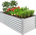 Best Choice Products 6x3x2ft Outdoor Metal Raised Garden Bed, Deep Root Box Planter for Vegetables, Flowers, Herbs, 269 Gallon Capacity, 100% Non Toxic Materials - Galvanized