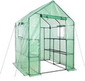 Aoodor Walk-in Greenhouse with 8 Shelves, 4.7 × 4.7 × 6.4 ft Outdoor Garden Plant House with PE Cover for Growing Vegetables, Flowers, Herbs