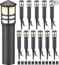 SUNVIE 12-Pack Low Voltage Landscape Pathway Lights 3W Outdoor Landscape Lighting 3000K 12-24V LED Bollard Path Lights Wired CRI 90+ Aluminum Pathway Lighting for Walkway Yard Garden, ETL Listed Cord