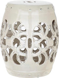 Safavieh Imperial Vine Ceramic Decorative Garden Stool, Cream
