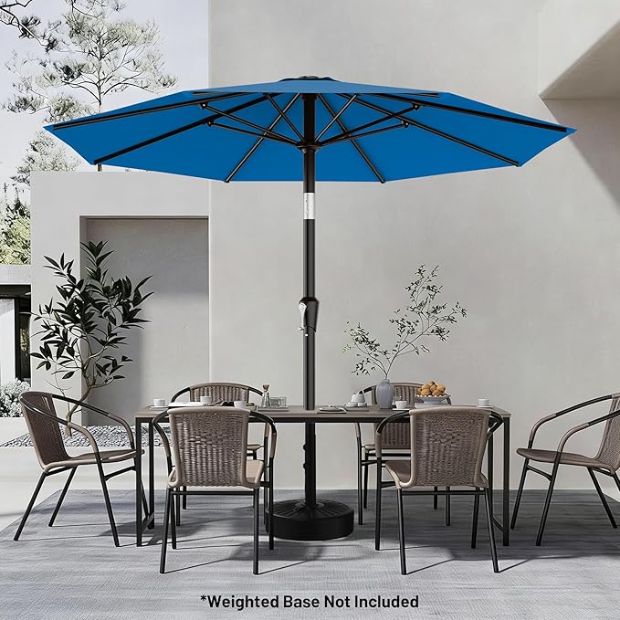 AreShark 9 FT Patio Umbrella for Outdoor, Outdoor Table Umbrella with Push Button Tilt and Crank, Outdoor Patio Umbrellas with 8 Sturdy Ribs for Market, Garden, Pool (Royal Blue)
