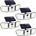 Bionic Flood Light 4 Pk Solar Lights Outdoor Waterproof, Ultra Bright 89 LEDs, 3 Heads Wide Angle Motion Sensor Outdoor Lights for Security, Wall, House, Spot Light, IP65 Waterproof – Stakes Included