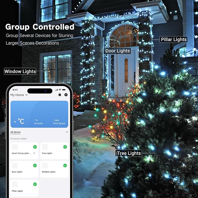 Brizled Smart Christmas Lights, 196ft 600 LED Smart WiFi Color Changing String Lights App Controlled, RGB Christmas Tree Lights Work with Alexa & Google Home for Halloween Indoor Outdoor Decor