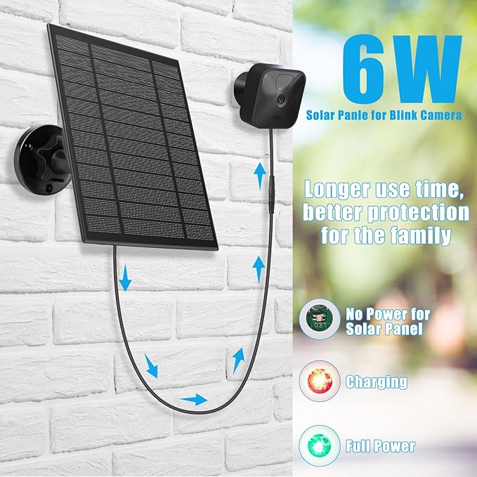 5W Solar Panel Compatible with Blink Outdoor 4(4th Gen)/Blink XT/XT2 and Blink Outdoor(3rd Gen) XT3/Blink Outdoor Camera, Blink Solar Panel with 11.8Ft Outdoor with Waterproof Plug
