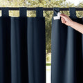 NICETOWN 2 Panels Outdoor Curtainss for Patio Waterproof 108" L Public Dividers, Detachable Tab Top Blackout Thermal Insulated Privacy Outdoor Drapes for Arbor/Porch, Navy Blue, 84" Wide