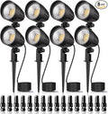 MEIKEE 7W 800lm Low Voltage Landscape Lights, 12V 24V LED Landscape Lighting with Connectors, 2700K IP66 Waterproof Outdoor LED Spotlights for Garden Pathway Yard Decoration (8 Pack)