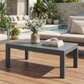 Solaste Aluminum Outdoor Coffee Table, All-Weather Rectangle Metal Patio Coffee Table Furniture for Balcony, Garden, Indoor or Outdoor Use, Dark Grey