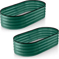 Plant & Plot Galvanized Raised Garden Beds Outdoor // 4×2×1 ft (2-Pack) Planter Raised Beds for Gardening, Vegetables, Flowers // Large Metal Garden Box (Dark Green) // Patented Tool-Free Design