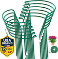 12 Pack Plant Support Stakes – Tall Plant Stakes for Indoor and Outdoor Gardens - Peony Cages and Supports - Cage Rings for Potted Flowers, Peony, Hydrangea, and Rose Bush (10" W x 16" - 24" H)