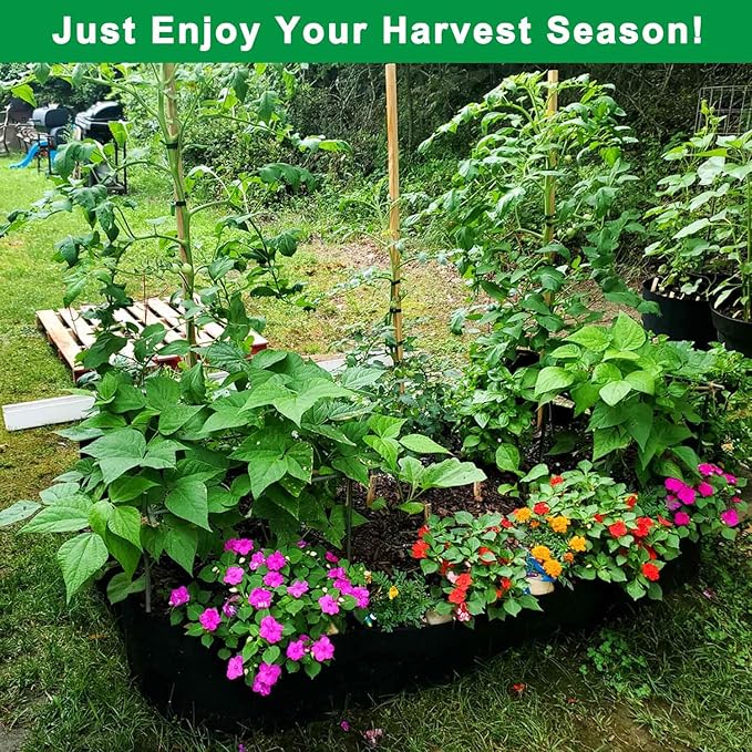 KLEWEE Fabric Raised Garden Bed, 128 Gallon 6 x 3FT Garden Growing Bags for Planting Vegetables, Flowers and Herbs, Breathable Plant Bed Large Grow Planter Bags 8 Grids