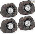 Solar Rock Lights Outdoor – 4 Pack Waterproof LED Landscape Garden Spotlights, Realistic Stone Design, Wireless Solar Powered Pathway Lights for Yard, Walkway, Patio & Lawn Decoration (Auto On/Off)