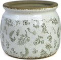 Vintage Ceramic Ice Crack Flower Pot with Drainage Holes, Country Rustic Planters for Indoor and Outdoor,Tuscan Decor,Home,Living Room, Garden Decor, Gardening Gift (Retro)
