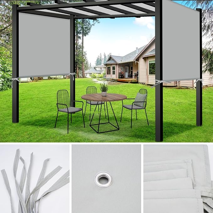 17x6.8 Ft Universal Pergola Replacement Canopy, Outdoor Canopy Shade Cover(Cover Only) (Gray)