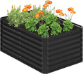 4x2x2FT Galvanized Raised Garden Bed,Planter Raised Beds-Metal Garden Box,Large Plant for Outdoor Planting, Vegetables Bed，Flower,herb-Black