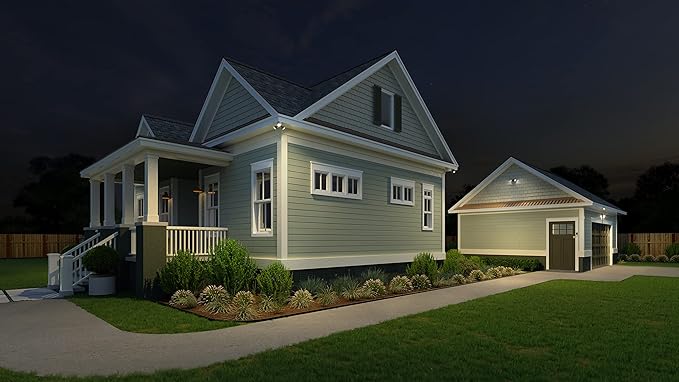 Lithonia Lighting HomeGuard 2-Light LED Outdoor Flood Lights, Outdoor LED Lights, Dusk to Dawn Sensor, Adjustable Lumens, Selectable Color, Round Heads, Dark Bronze (HGX LED 2RH ALO SWW2 120 PE DDB)