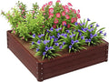 Outsunny Galvanized Raised Garden Bed, 4' x 4' x 1' Metal Planter Box, for Growing Vegetables, Flowers, Herbs, Succulents, Natural Wood