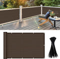 LOVE STORY 3'x6' Brown Balcony Screen Privacy Fence Cover UV Protection (HDPE) Weather-Resistant 3 FT Height Shield for Deck, Patio, Backyard, Outdoor Pool, Porch, Railing