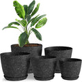 Utopia Home - Spotty Plant Pots Indoor with Drainage - 7/6.6/6/5.3/4.8 Inches Flower Pots - 5 Pack Plastic Planters - Ideal for Stocking Stuffers - (Speckled Black, Pack of 5)
