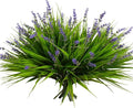 alyptus 12 Bundles Artificial Plants Outdoor Fake Monkey Grass with Flowers for Pot UV Resistant Plant Decor for Window Garden Patio Hanging Planter Pathway Front Porch (Grass with Flowers)