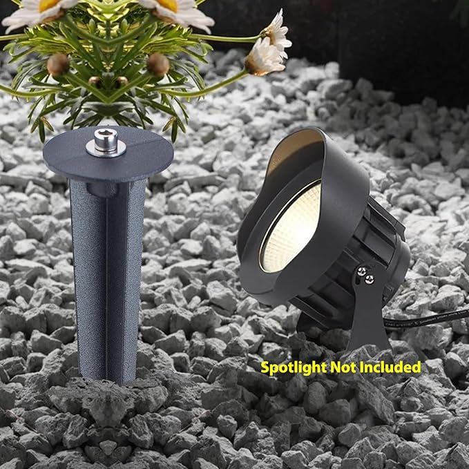 Aluminum Metal Ground Stake Spike Replacement for 3W-120W Outdoor Garden Spotlight Pathway Flood Wall Washer Solar Light,Low Voltage Landscape Light,10.4 inches Large Size