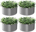 4 Pack 2x2FT Round Corrugated Galvanized Steel Raised Garden Bed Outdoor, Metal Above Ground Garden Bed for Vegetables and Flowers, Raised Beds for Gardening-2x2FTx10Inch