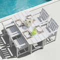 HDPE Outdoor Patio Dining Set with Table & 4 Chairs, All-Weather 5-Piece Outdoor Table and Chairs, 2" Umbrella Hole, Patio Furniture for Garden, Backyard, Deck | White