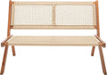 SAFAVIEH Outdoor Collection Kobina Natural Acacia Wood/Natural Rope Foldable Bench (Fully Assembled)