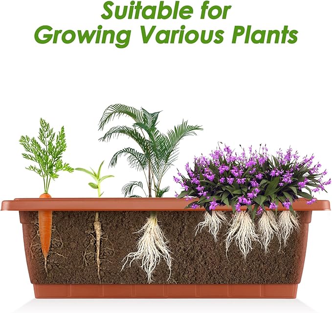 Suyncll Vertical Raised Garden Bed Planter Box,5 Tiers Vertical Garden Planter with Drainage System&4 Hooks for Herb Vegetables Flowers, Brick Red