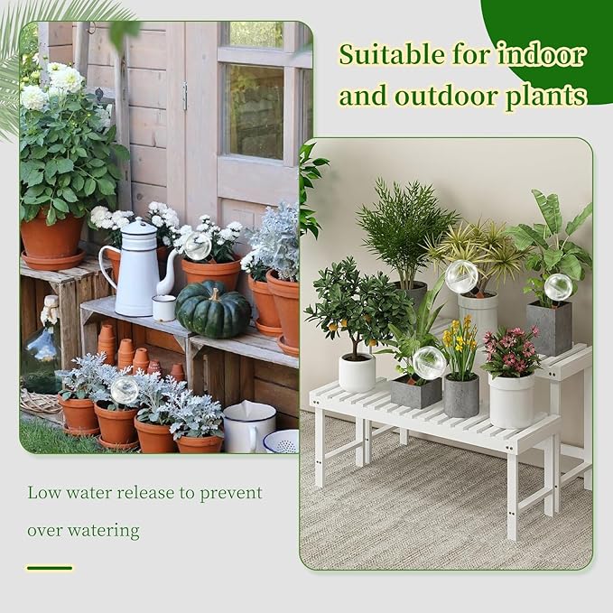 6 Pack Self Watering Globes for Indoor Plant Plastic Water Bulbs 17.5 oz Automatic Watering Planter Insert Top Fill with Slow Release Control Plants Watering Devices System, Water Spikes Stakes