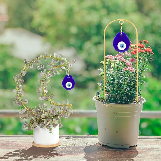 2 Pack Small Trellis for Potted Plants, Gold Metal Plant Support Stake for Indoor Climbing Plants,Boho Plant Decor Accessories Star and Full Moon Shapes - Gold Color Size: 17" x 7"