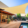 Shade&Beyond 8'x10' Sun Shade Sails Canopy Rectangle Sand 185GSM Shade Sail for Patio Deck Yard Backyard, (We Make Custom Size)